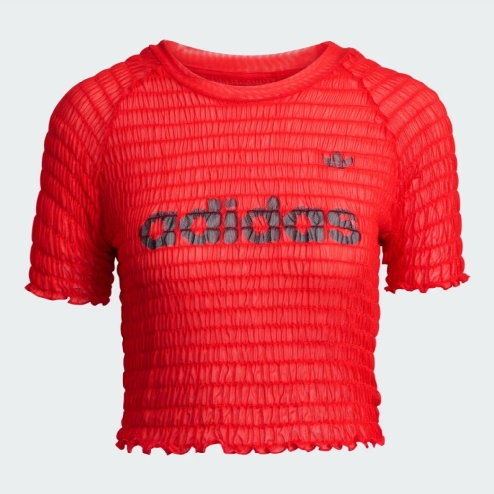 NWT Adidas Originals Smocked Cali Tee | Better Scarlet, L